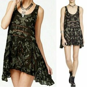 intimately FREE PEOPLE Voile & Lace Floral Trapeze Dress GUC! sz Small